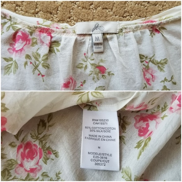 Joie Silk Floral Peasant Mini Dress Medium - Picture 3 of 3